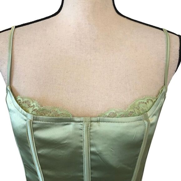 Salty Honey&Stardust Collection Grn Satin Corset S M Mermaid, Ballet, Coquette - Picture 3 of 15